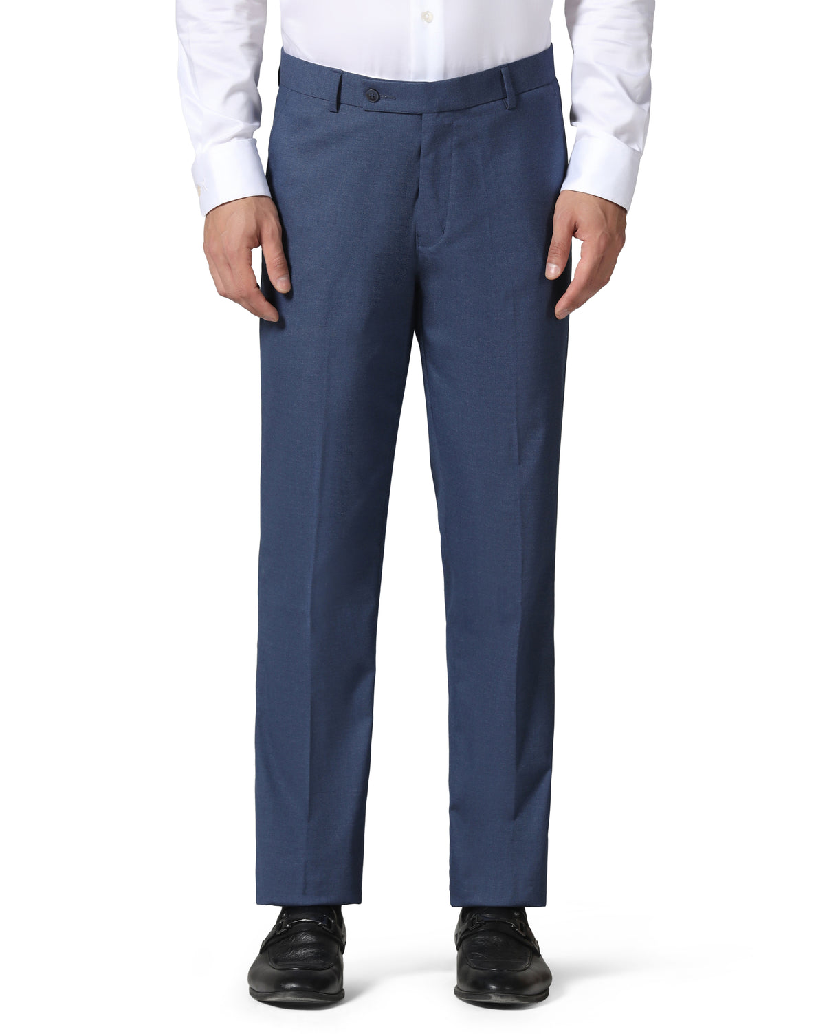 Men Blue Solid Trousers