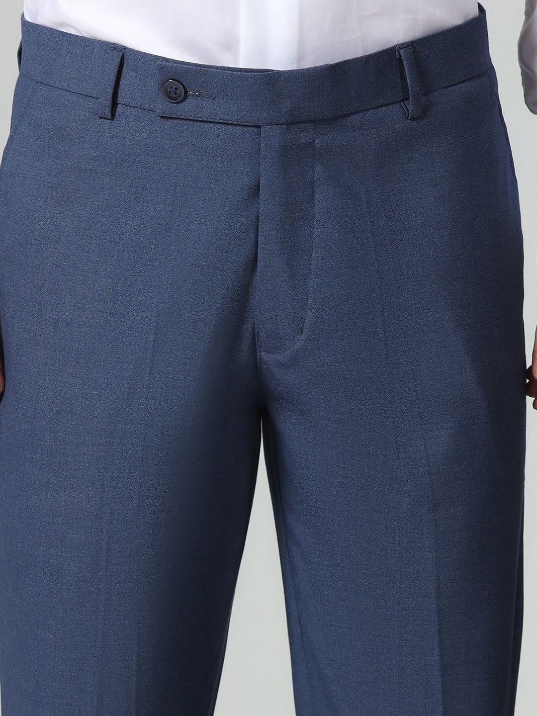 Men Blue Solid Trousers