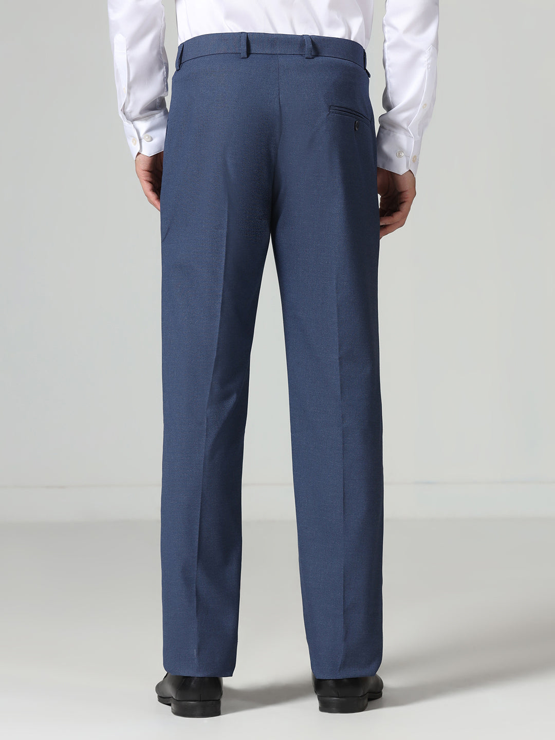 Men Blue Solid Trousers