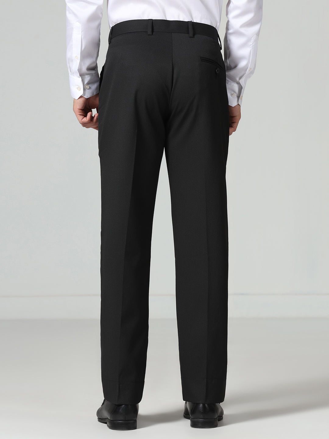 Men Black Stripes Trousers