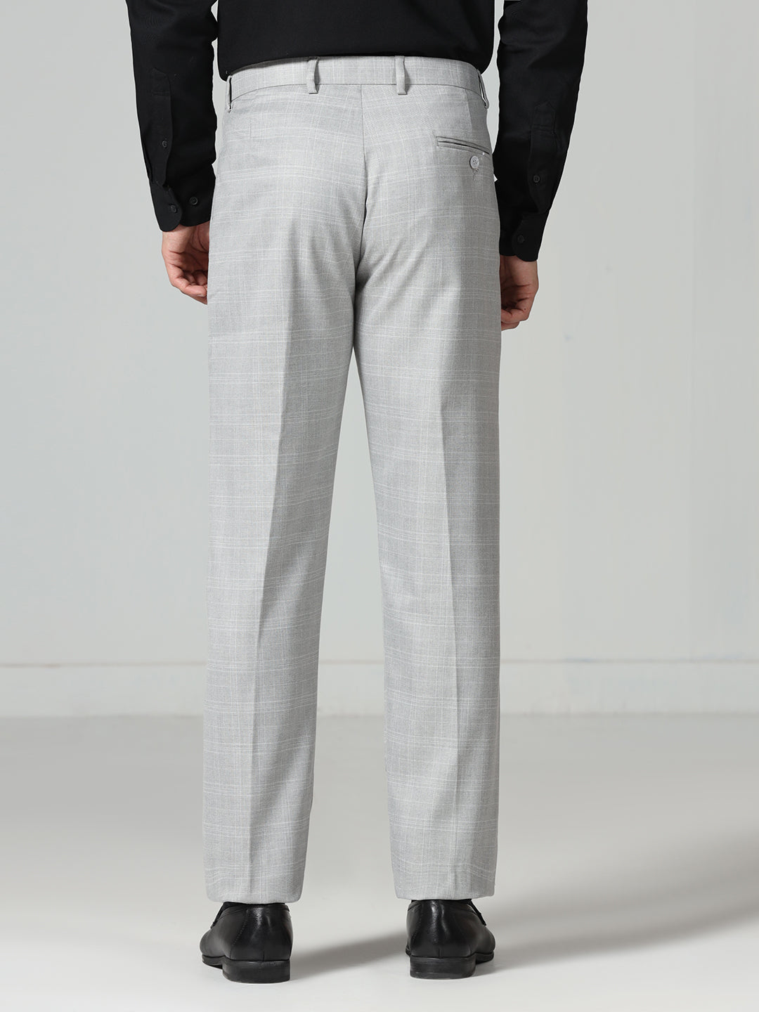 Men Light grey checkered Trousers