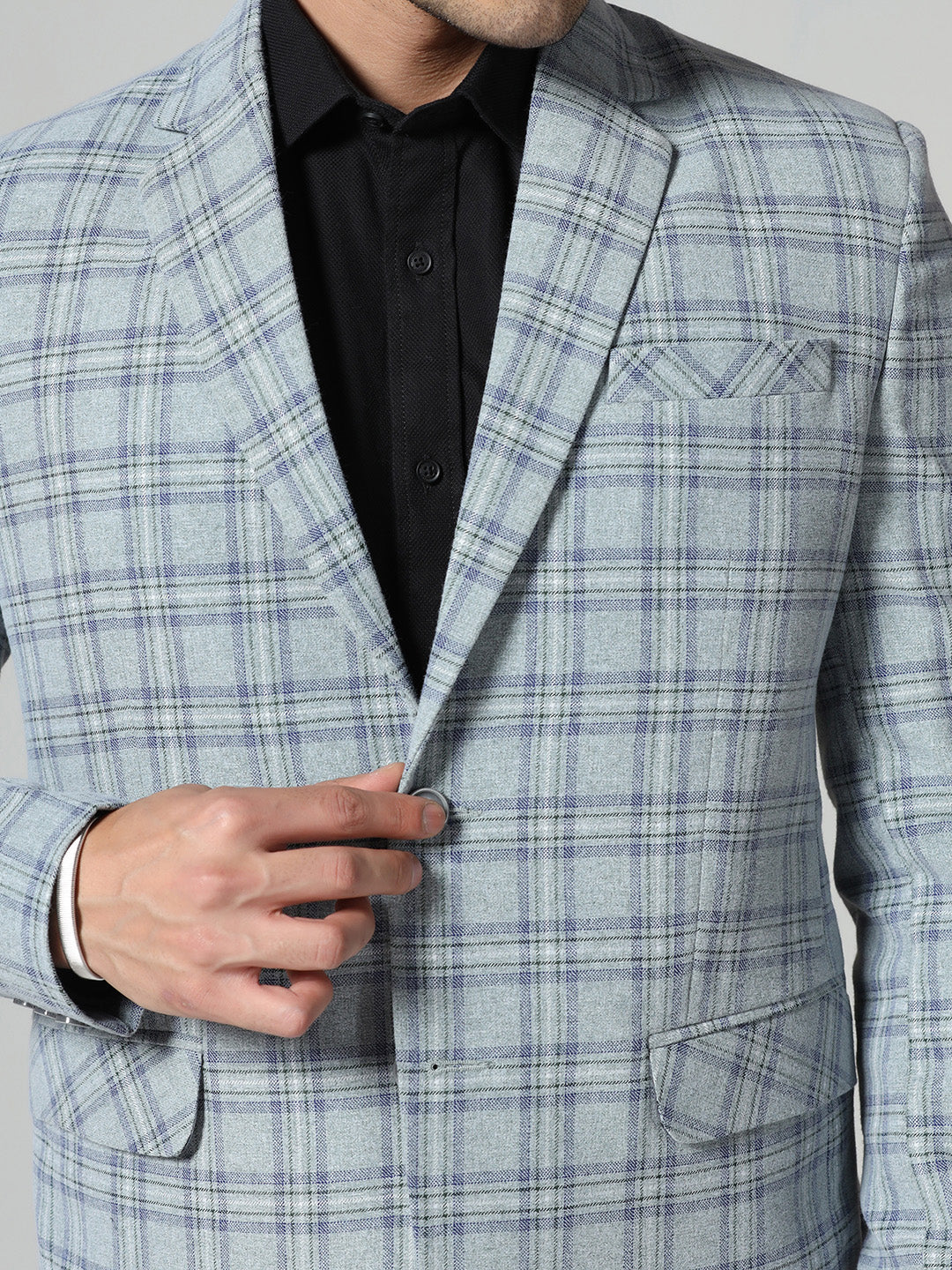 Men checkered tweed Blazer