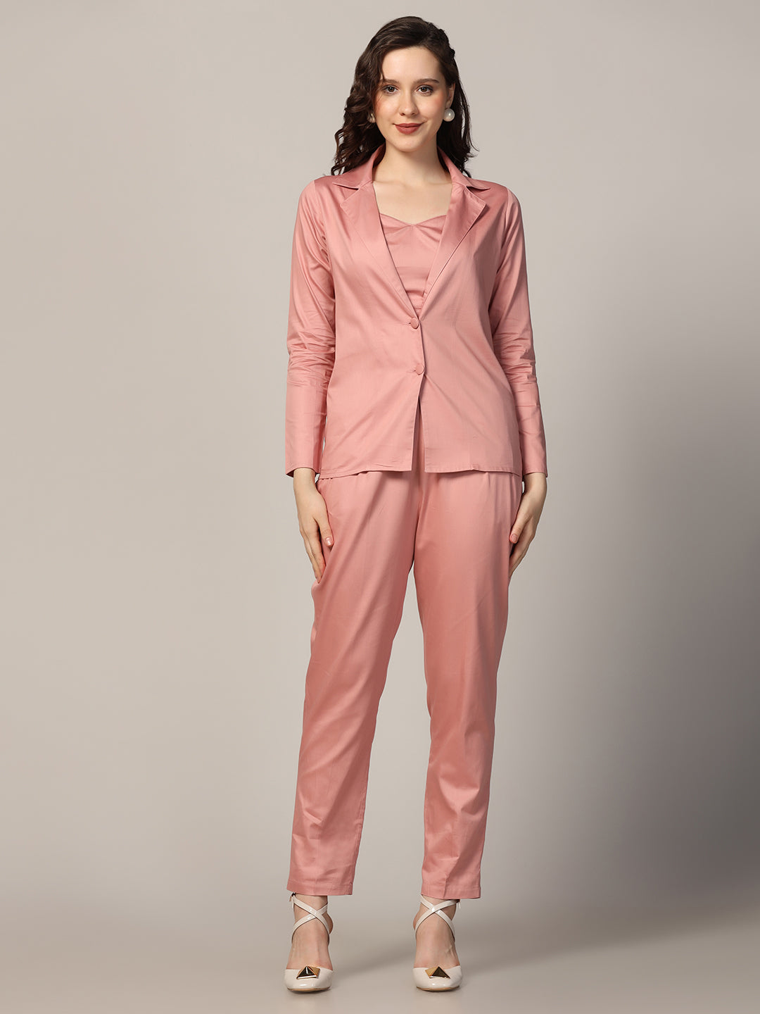 women Cotton trousers with blazer and inner - Tahvo India