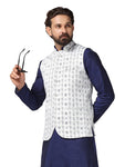 TAHVO Men cotton printed Nehru jacket