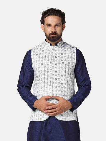 TAHVO Men cotton printed Nehru jacket