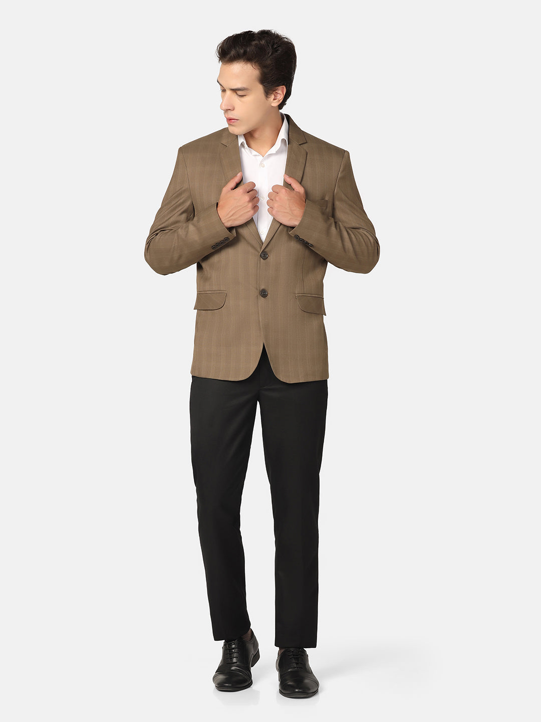 Tahvo Men Brown Check Blazer