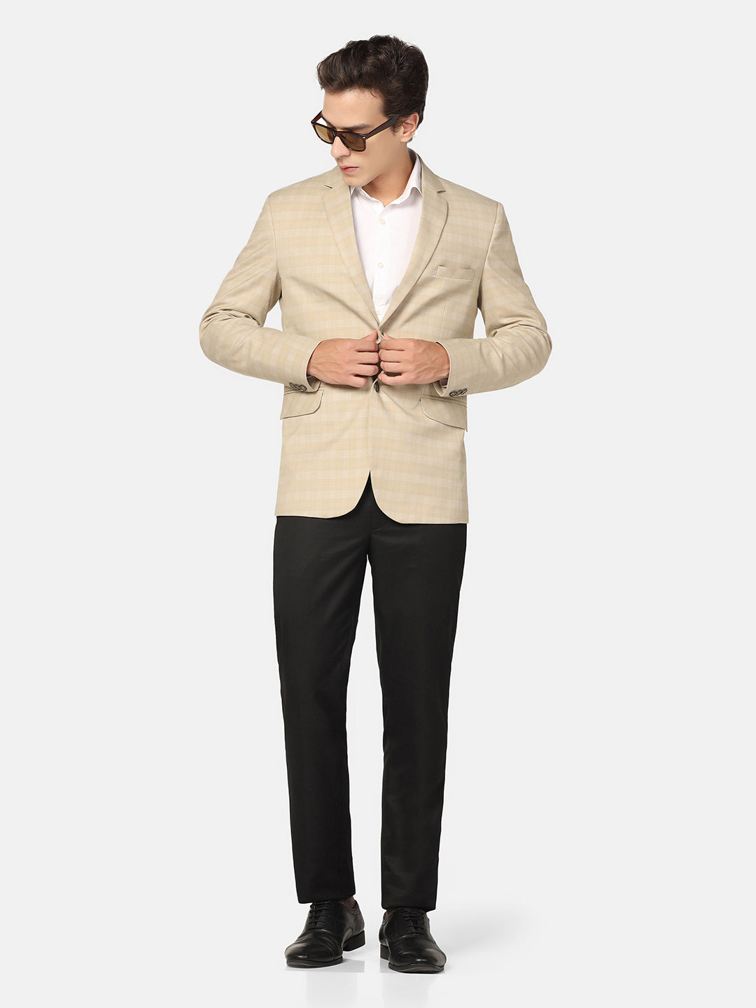 Tahvo Men Beige Check Blazer
