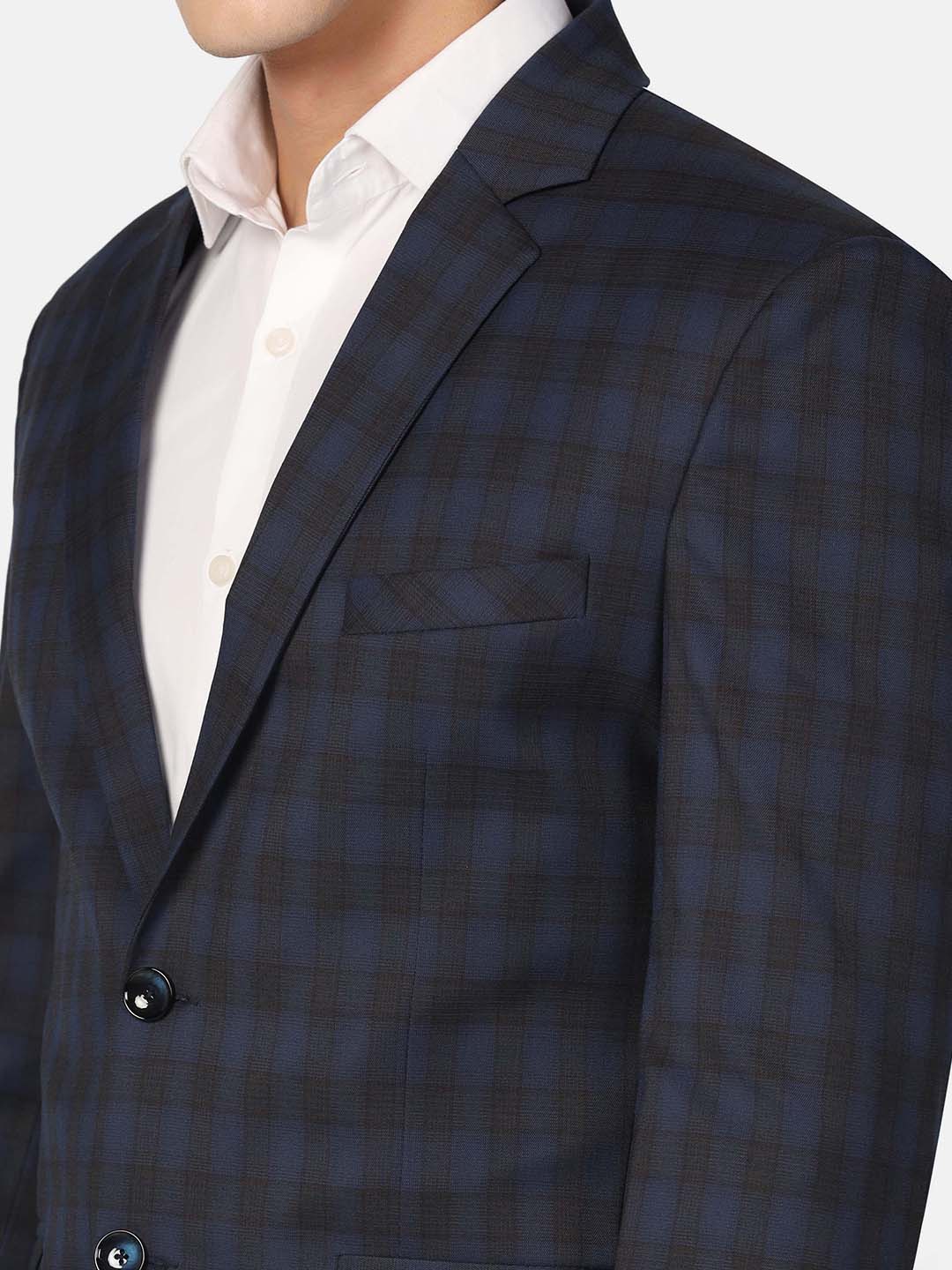 Tahvo Men Blue Check Blazer