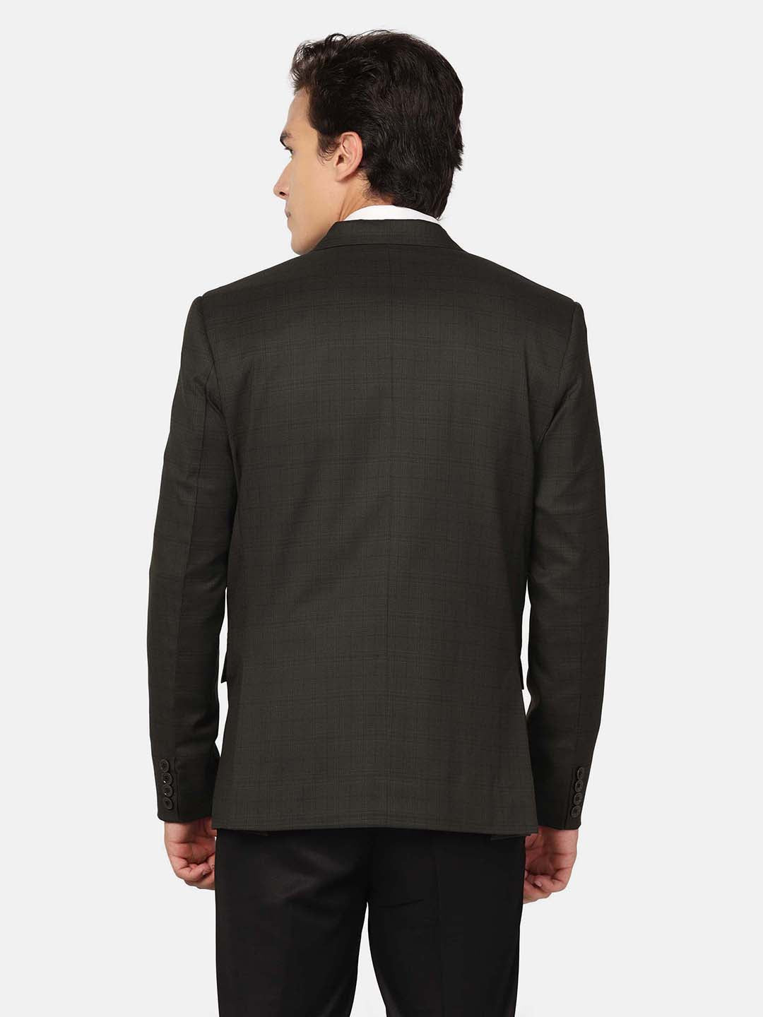 Tahvo Men Green Check Blazer