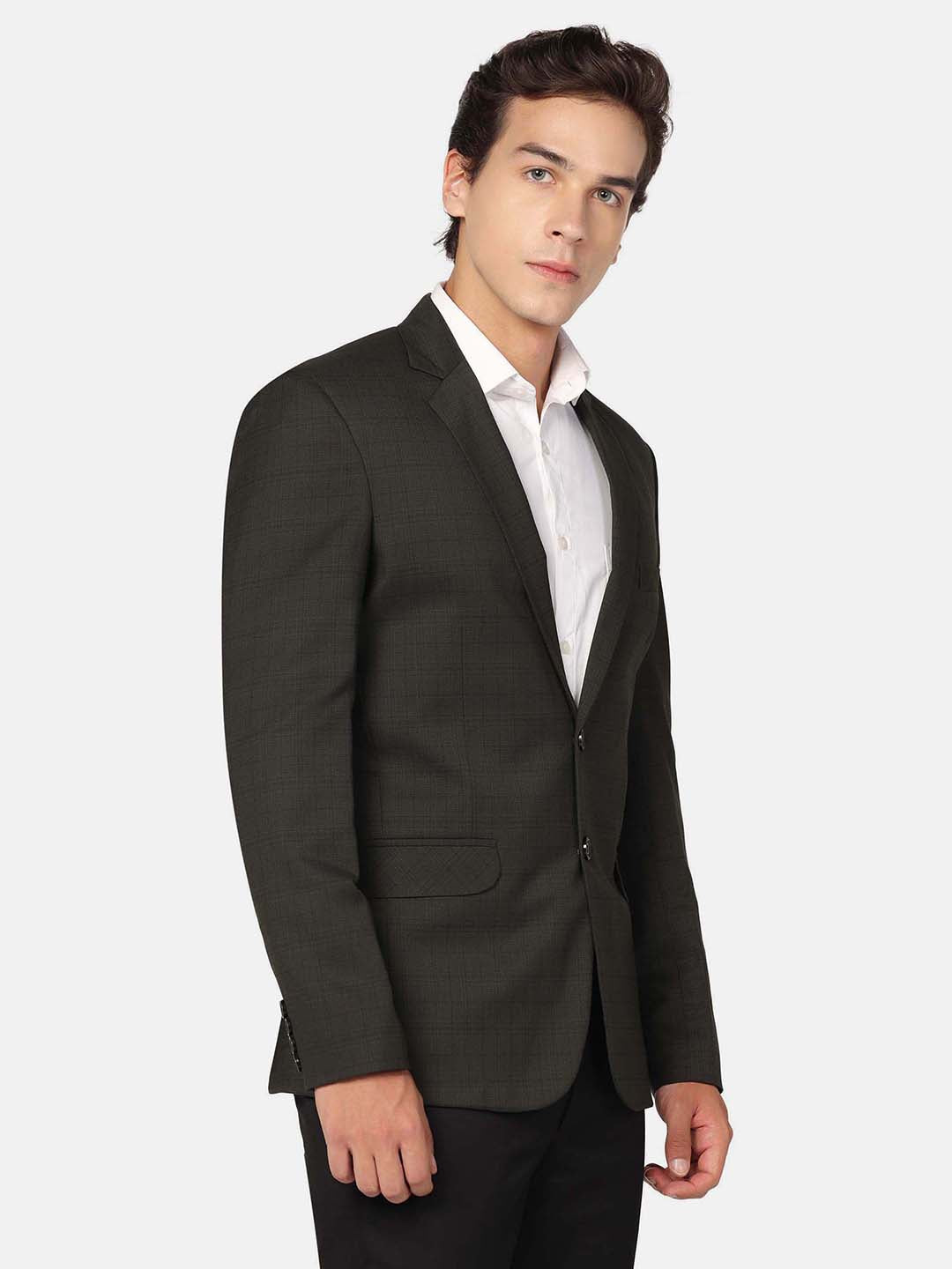 Tahvo Men Green Check Blazer