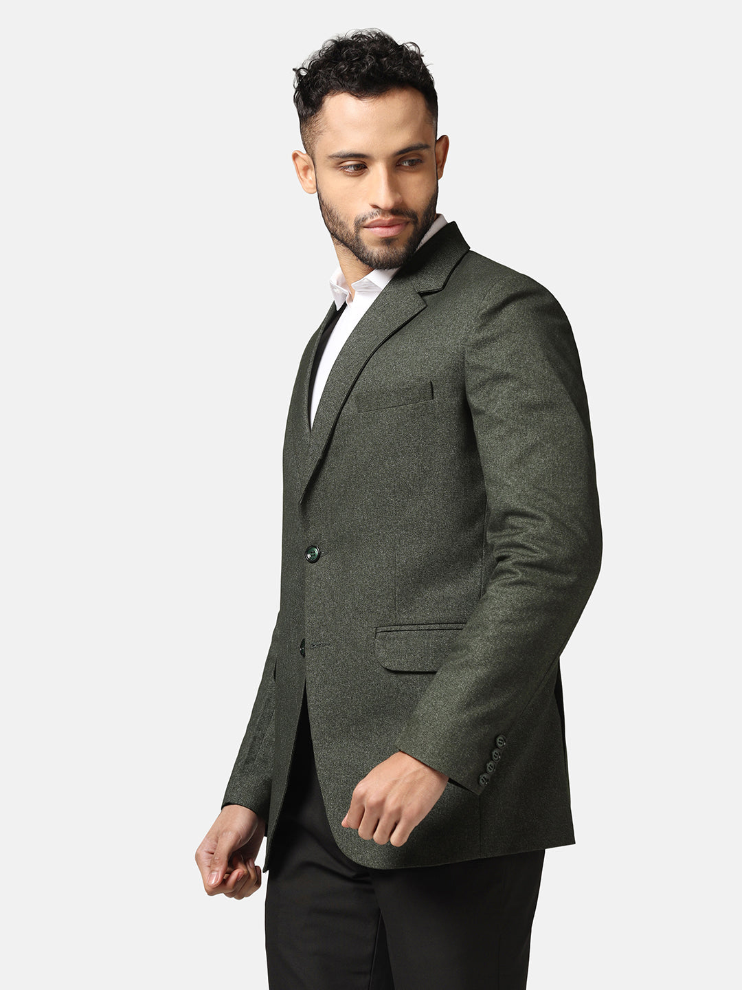 Men Green Suede Blazer - Tahvo India
