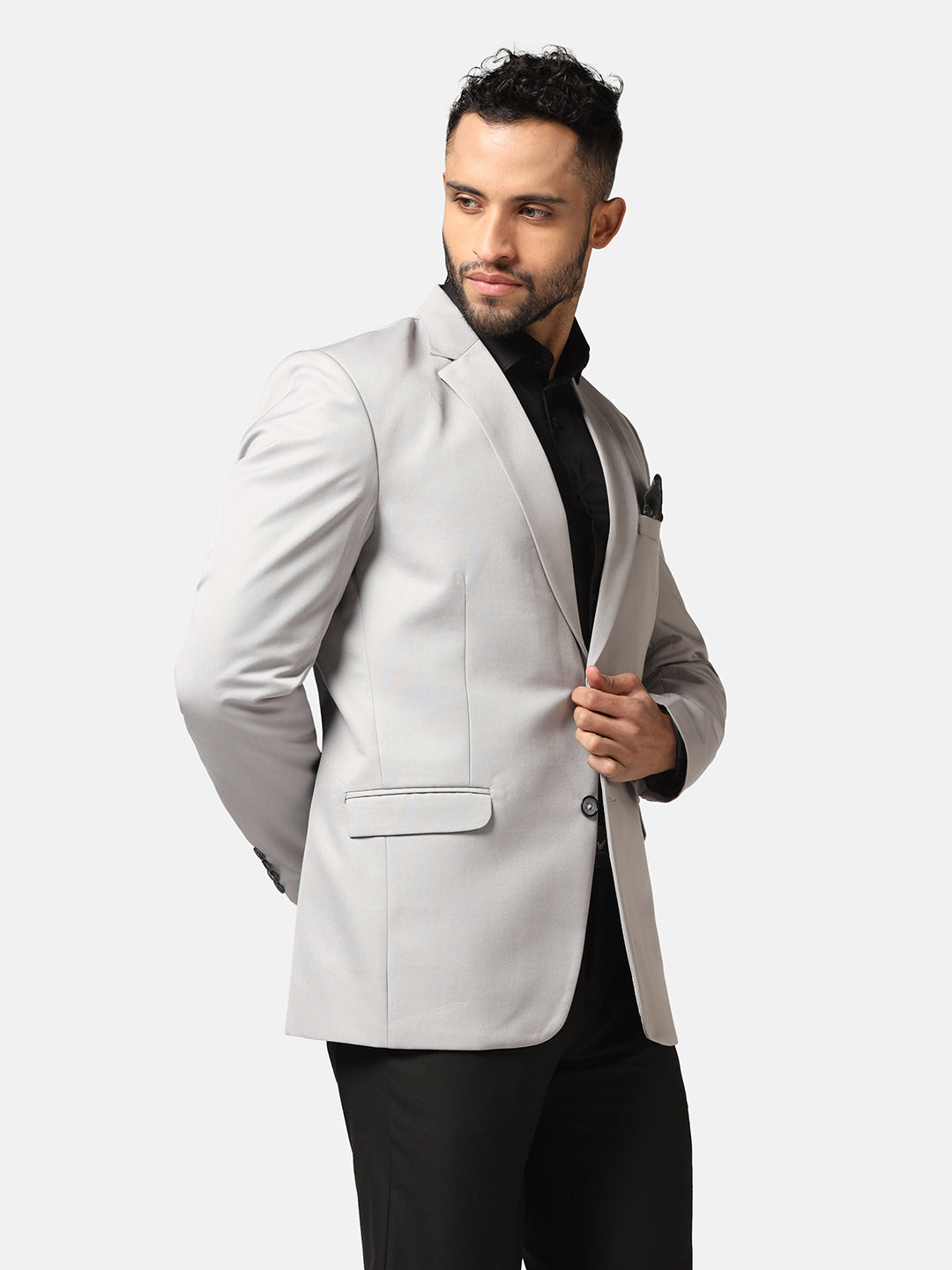 Men Light Grey Blazer - Tahvo India