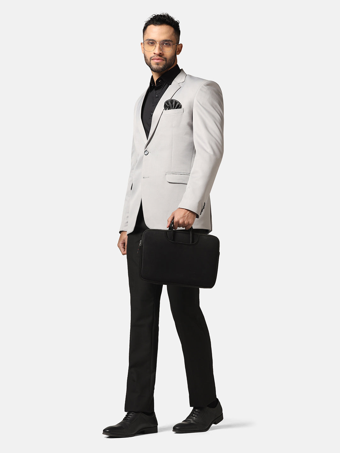 Men Light Grey Blazer - Tahvo India
