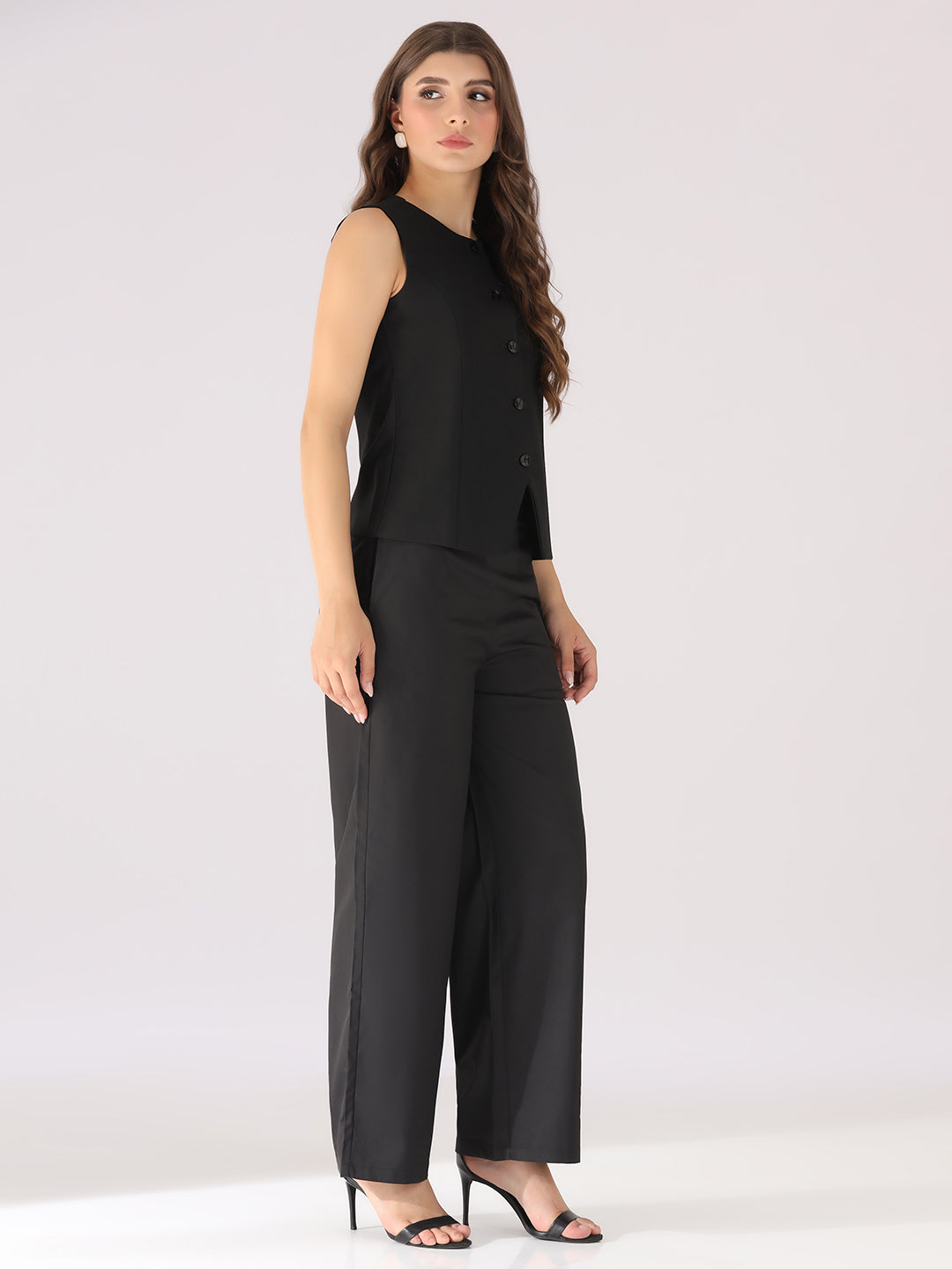 Women Black Formal Waistcoat