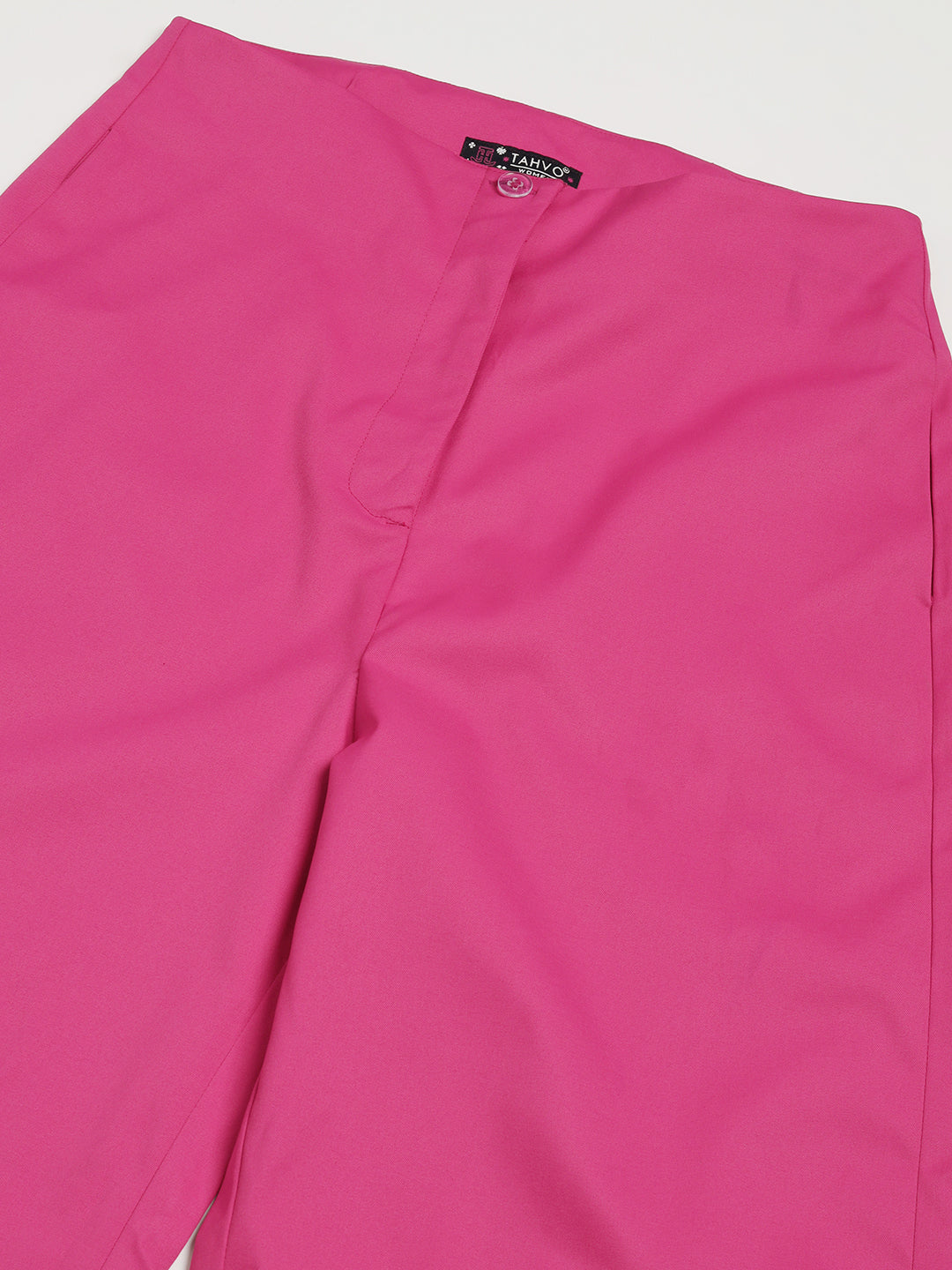 Women Pink High-Rise Trousers