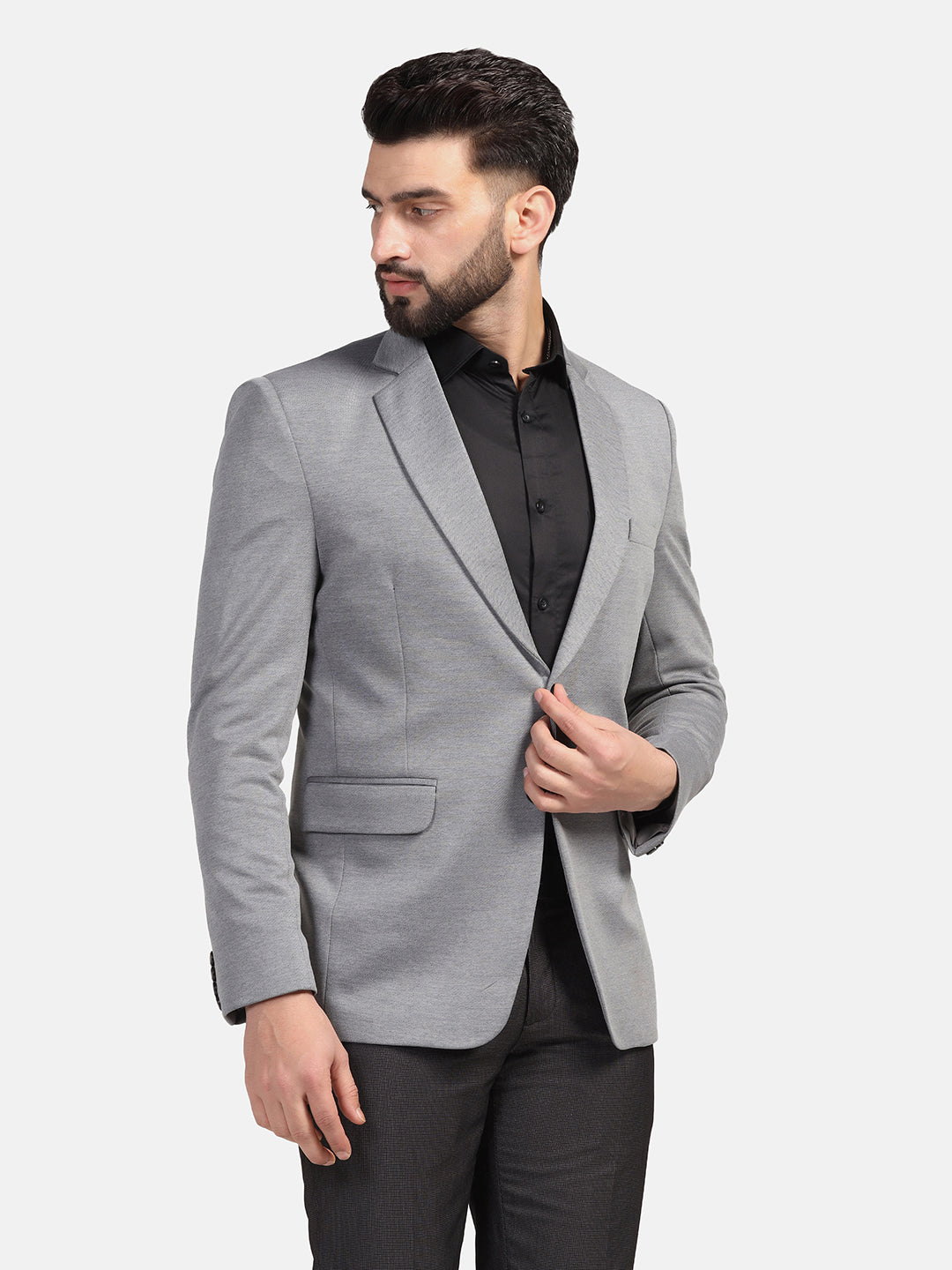 Men Grey Strechable hosiery Blazer - Tahvo India