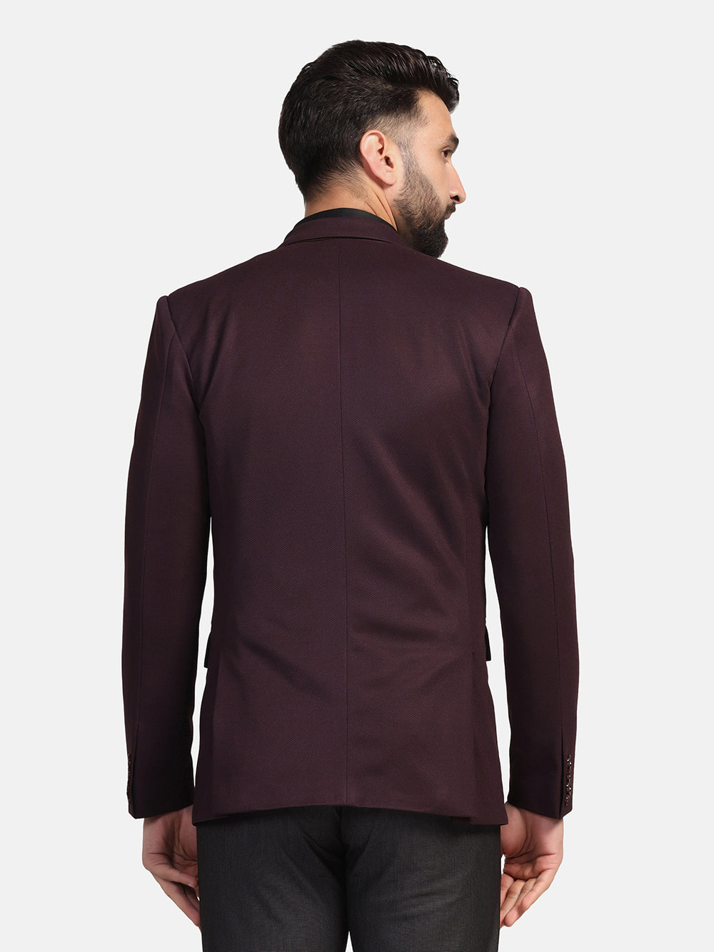 Men Maroon Stretchable Blazer - Tahvo India