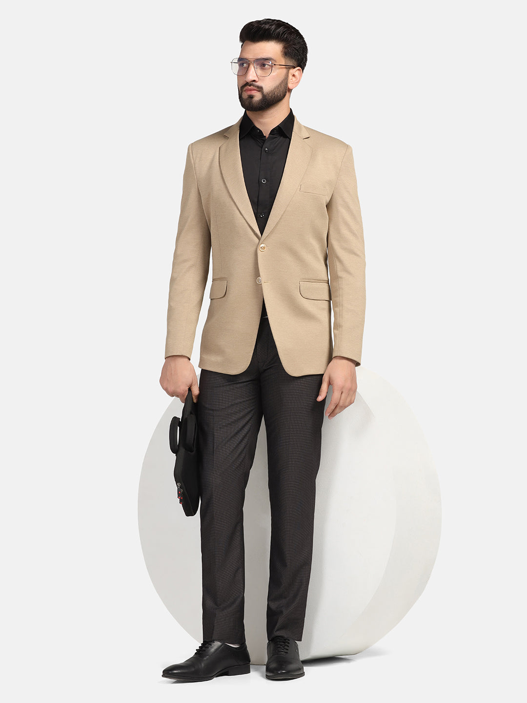 Men Beige Stretchable hosiery Blazer - Tahvo India