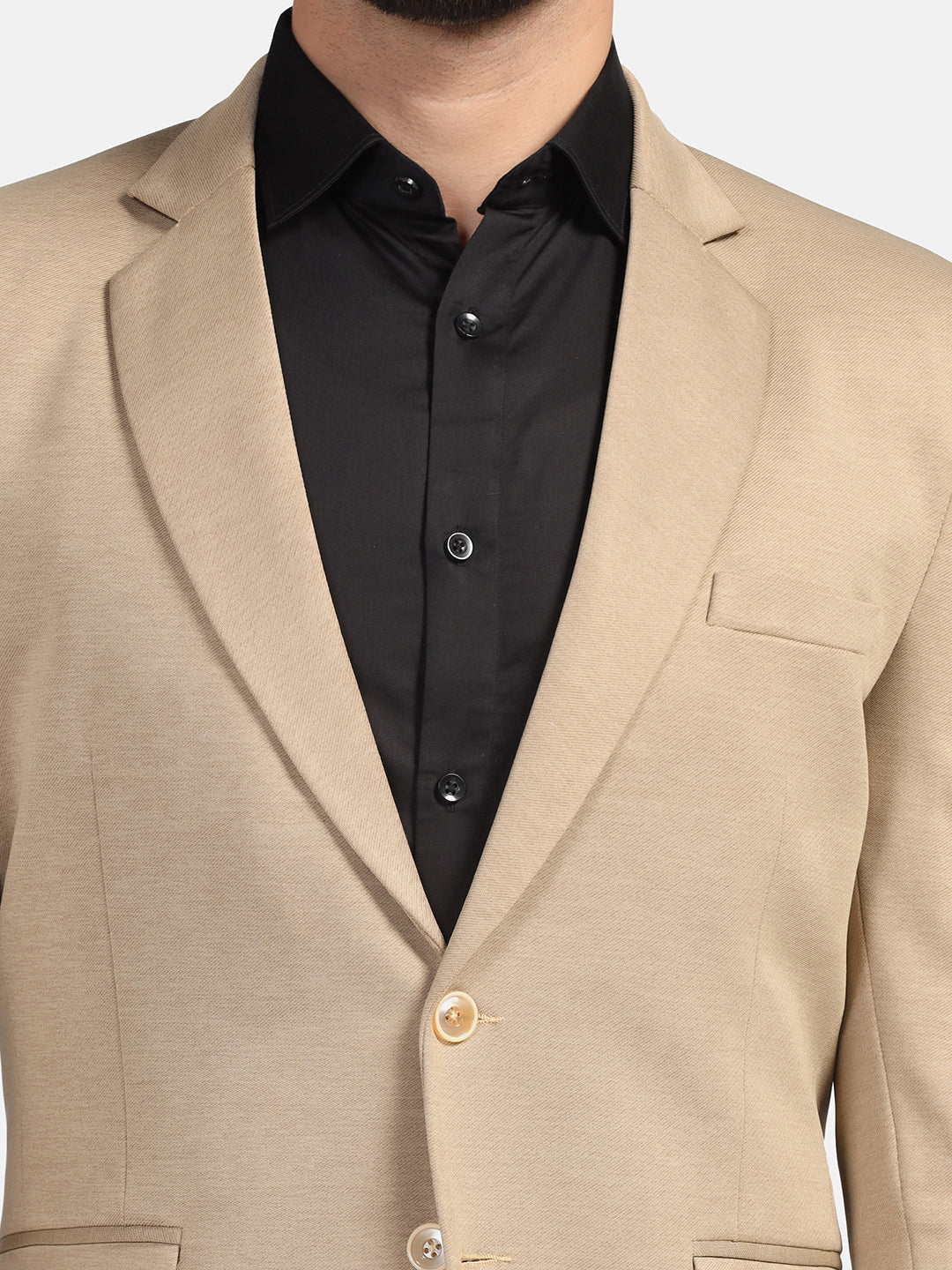 Men Beige Stretchable hosiery Blazer - Tahvo India