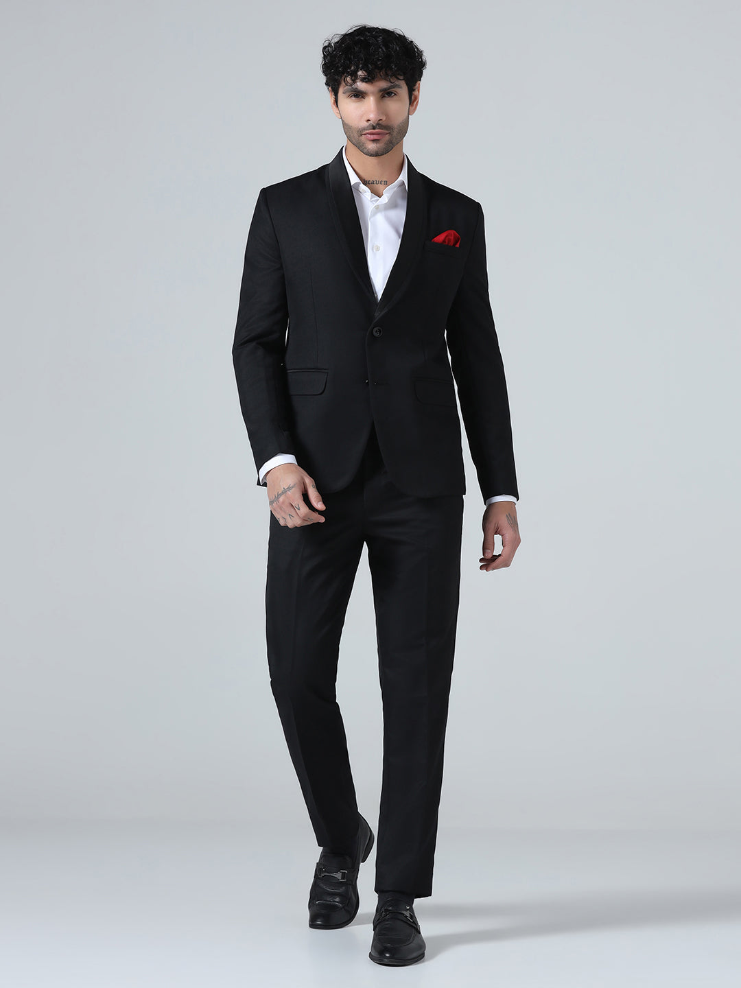 Men Black Tuxedo Blazer With Hanky