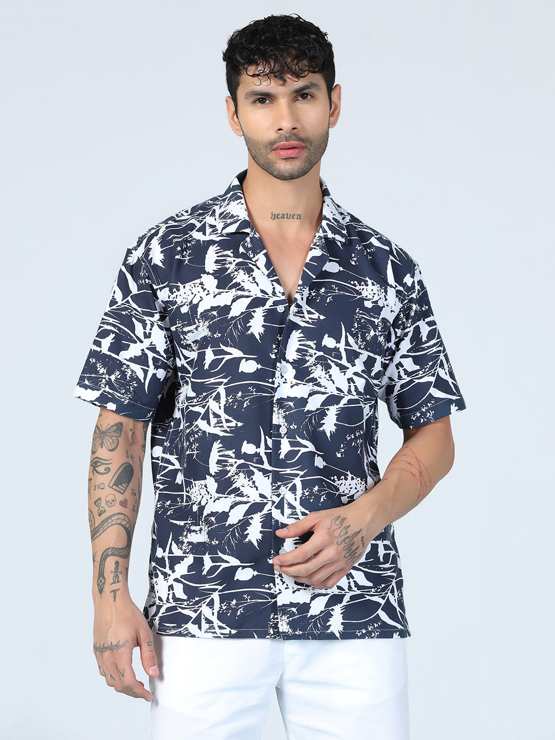Aurora Leave Printed Half Sleeve Shirt