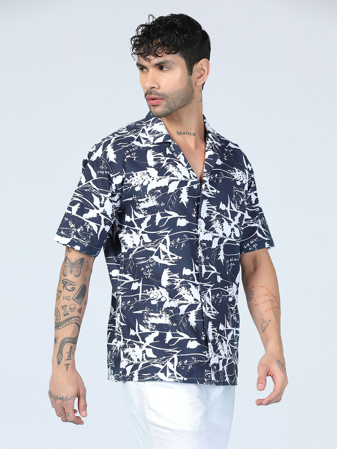Aurora Leave Printed Half Sleeve Shirt
