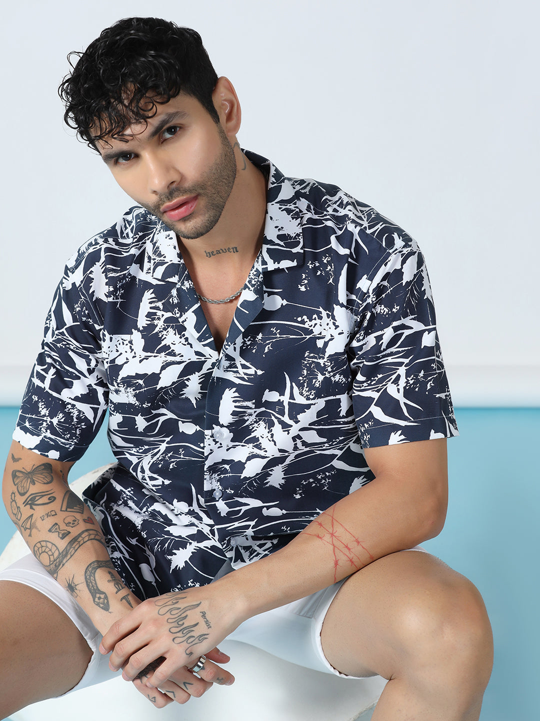 Aurora Leave Printed Half Sleeve Shirt