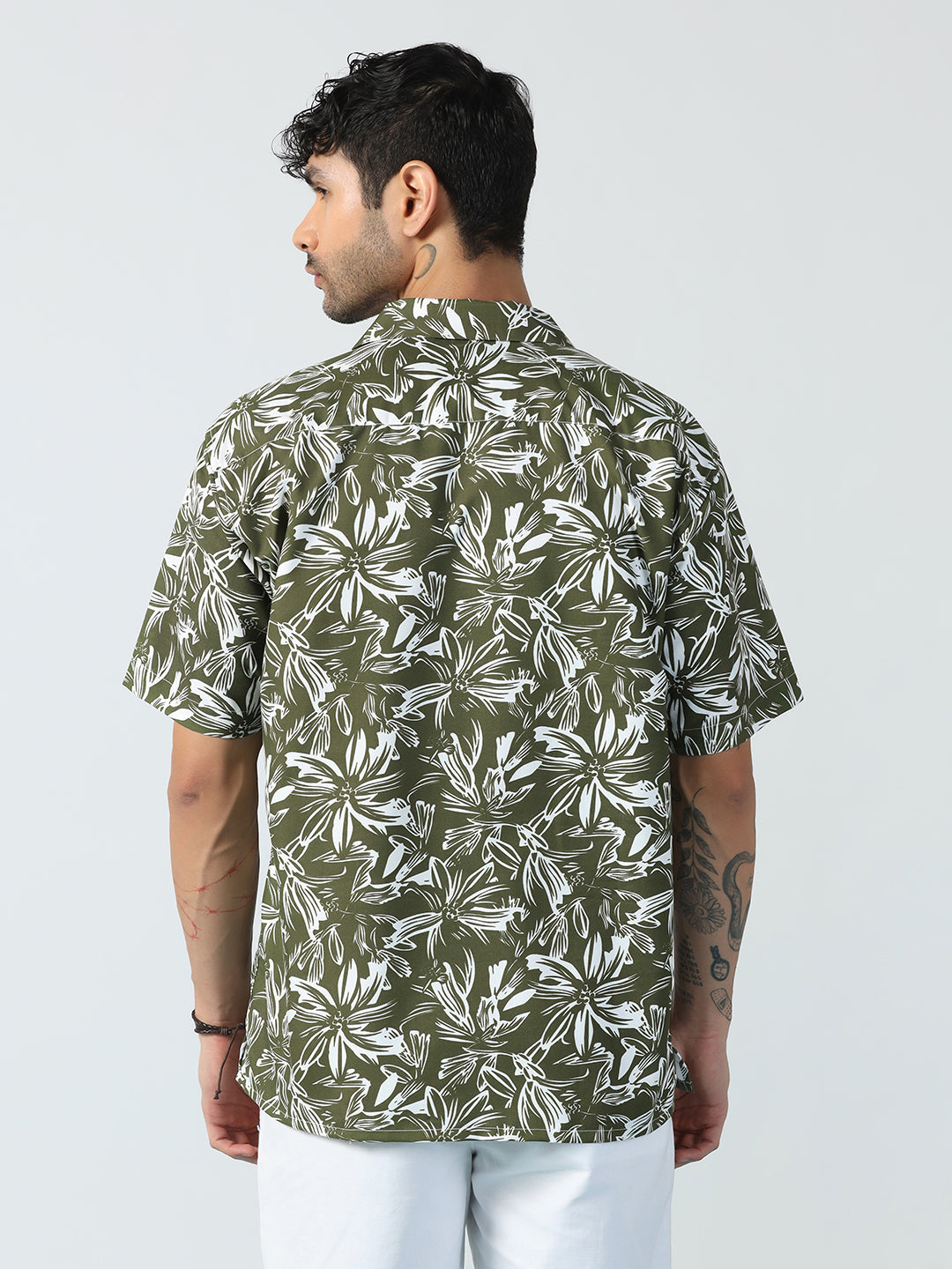 Aura Leaves Printed Half Sleeve Shirt