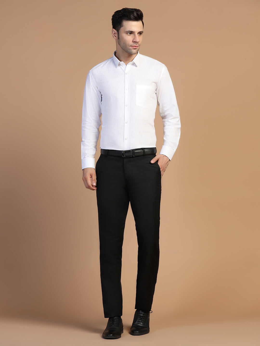 White Linen Shirt Full Sleeves - Tahvo India