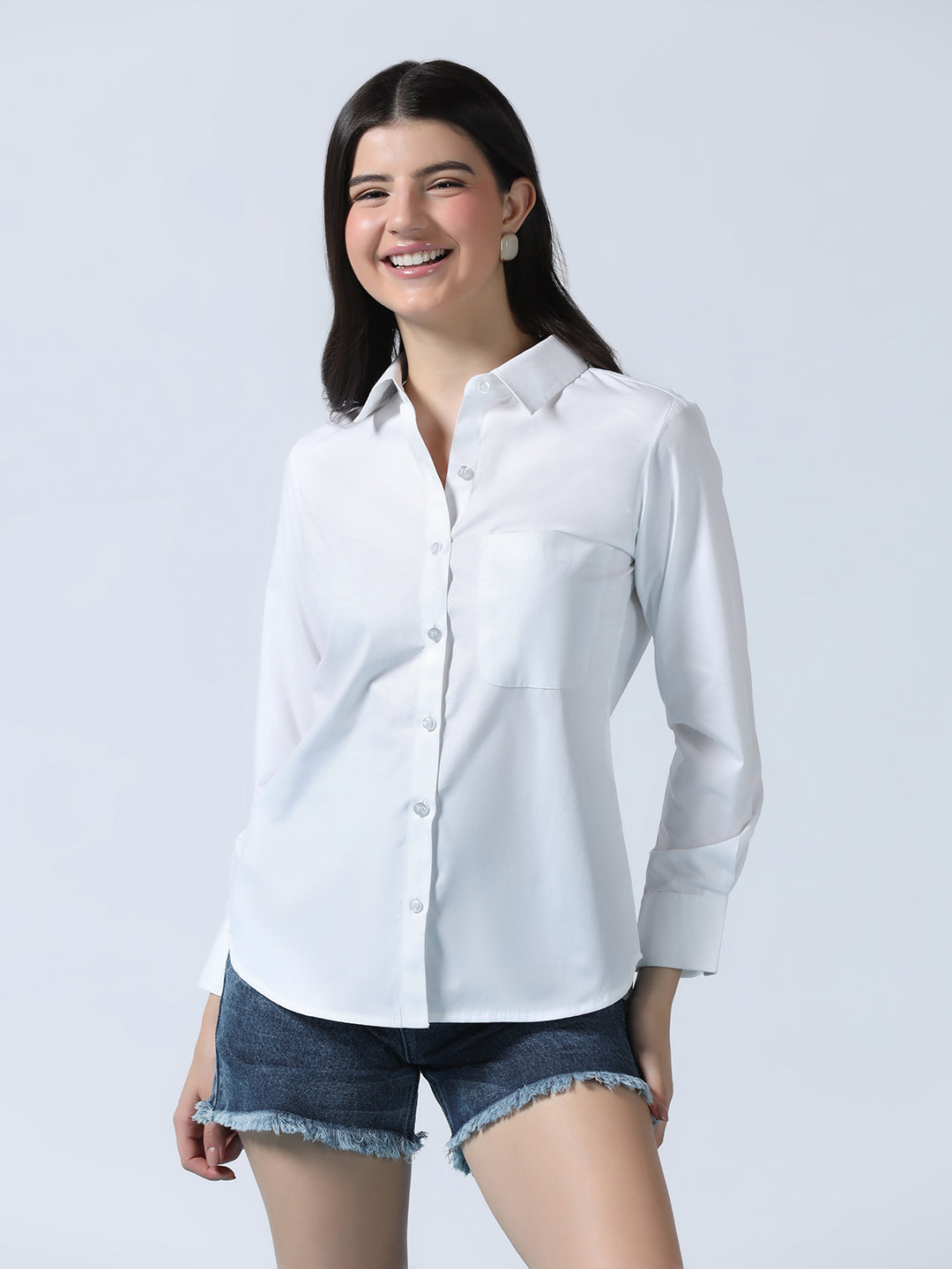 Women White Cotton Shirt - Tahvo India