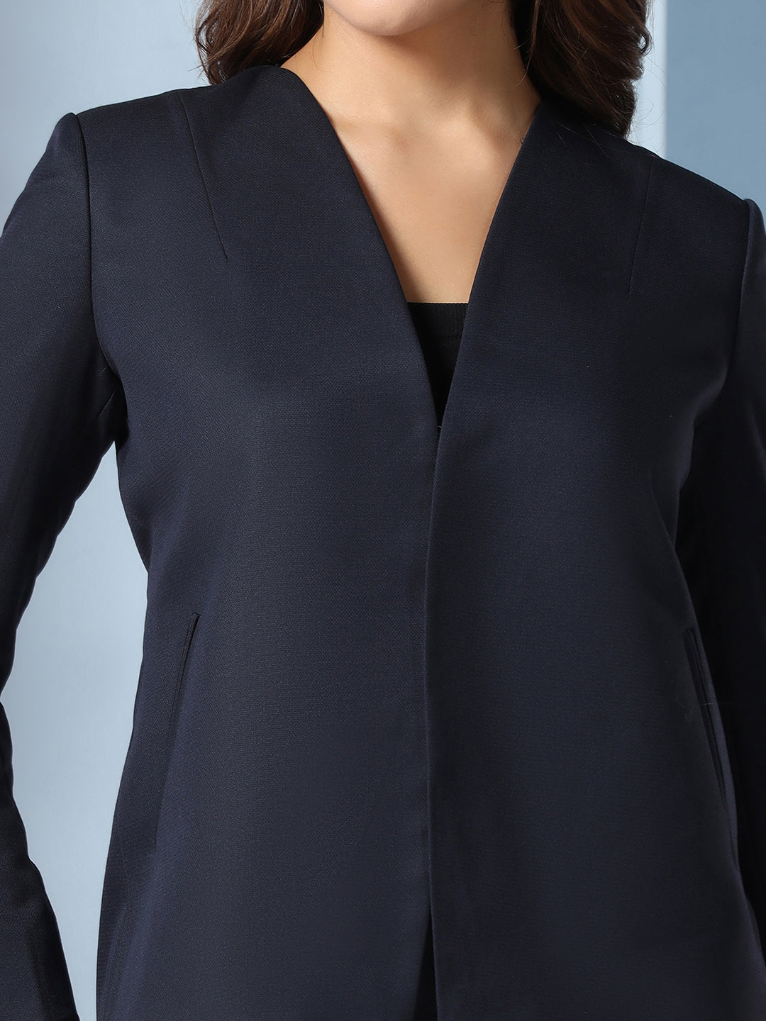Women Blue front open Blazer