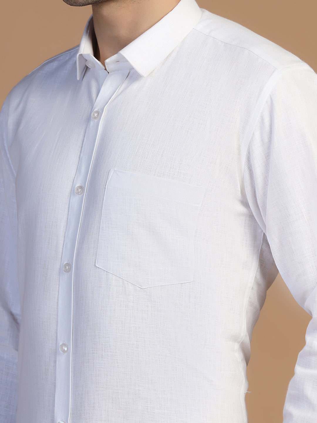 White Linen Shirt Full Sleeves - Tahvo India