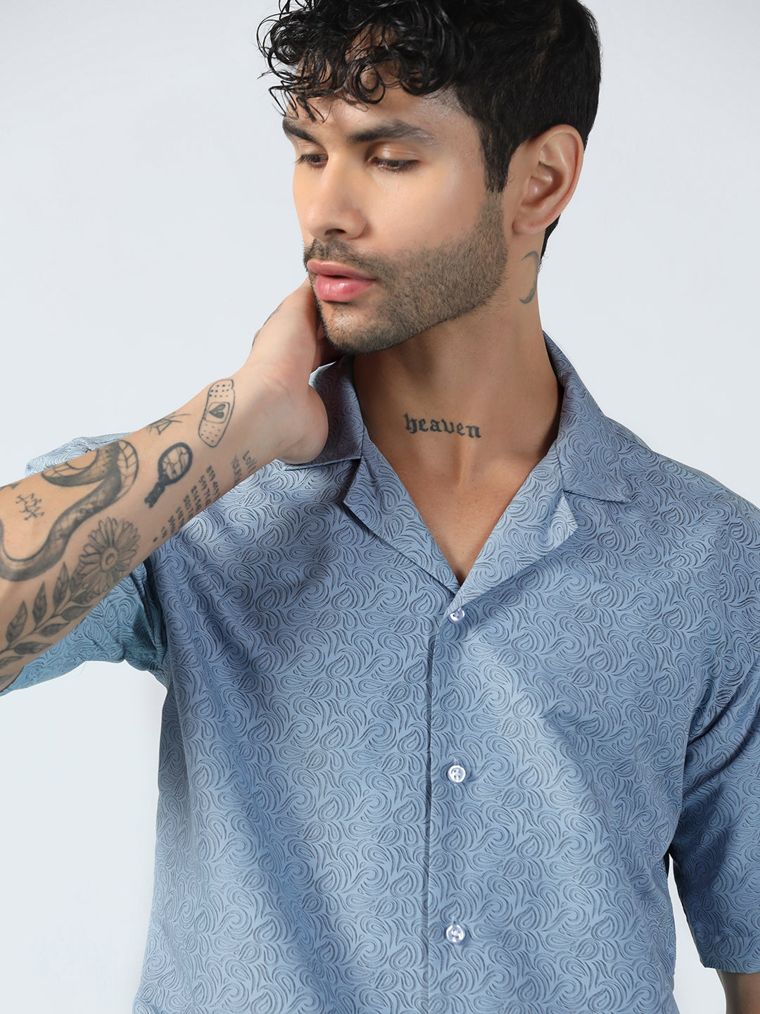 Ocean Wave Pattern Half Shirt
