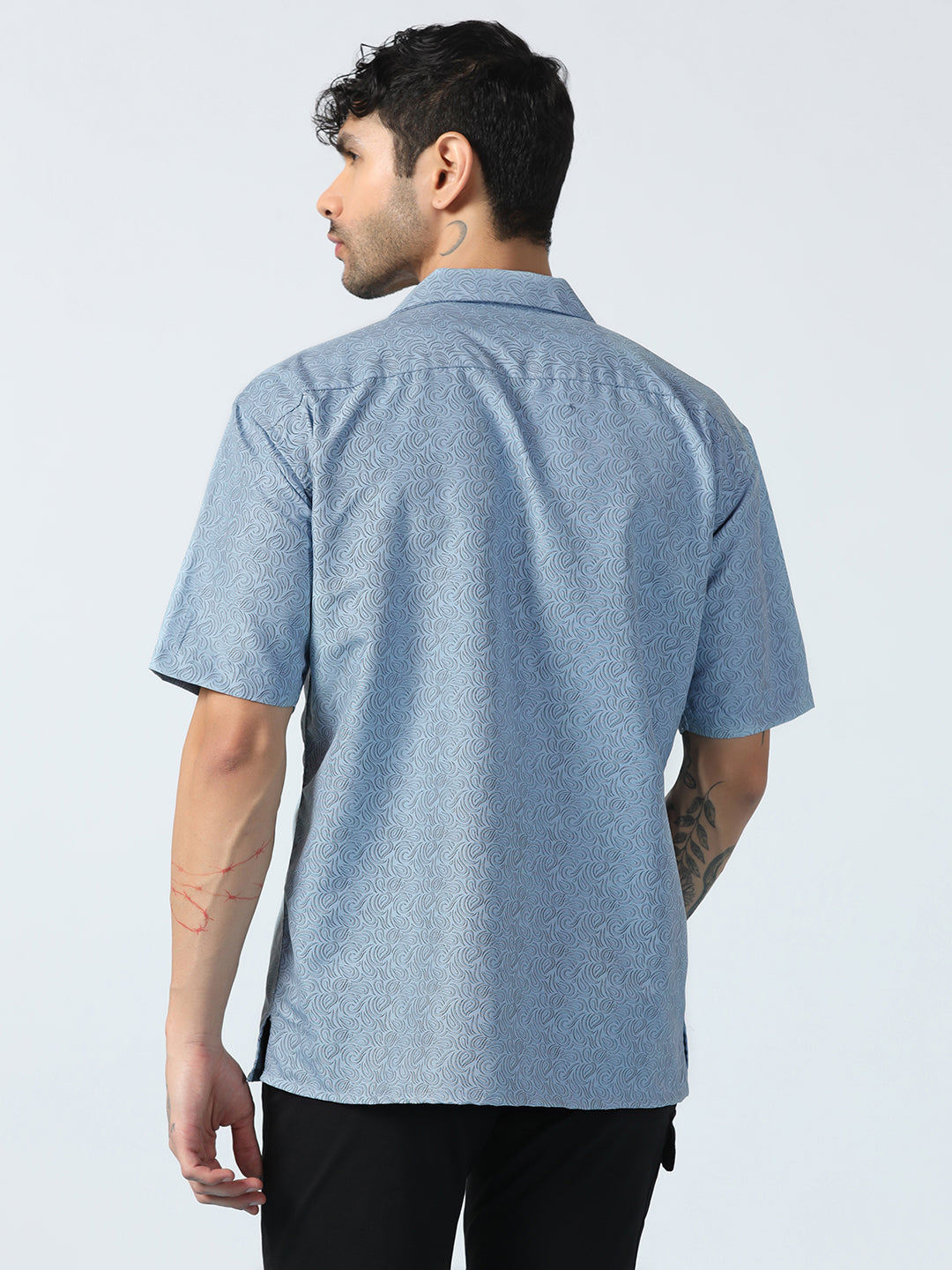 Ocean Wave Pattern Half Shirt