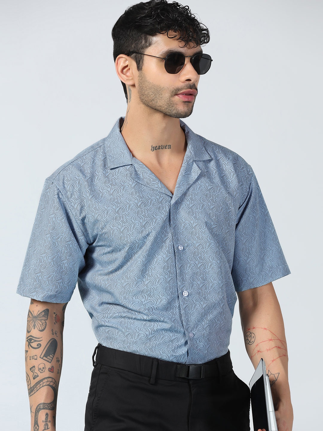 Ocean Wave Pattern Half Shirt