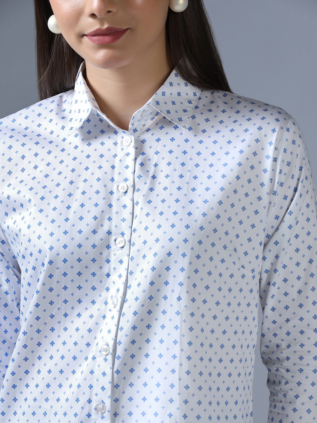 Women White dotted Shirt - Tahvo India