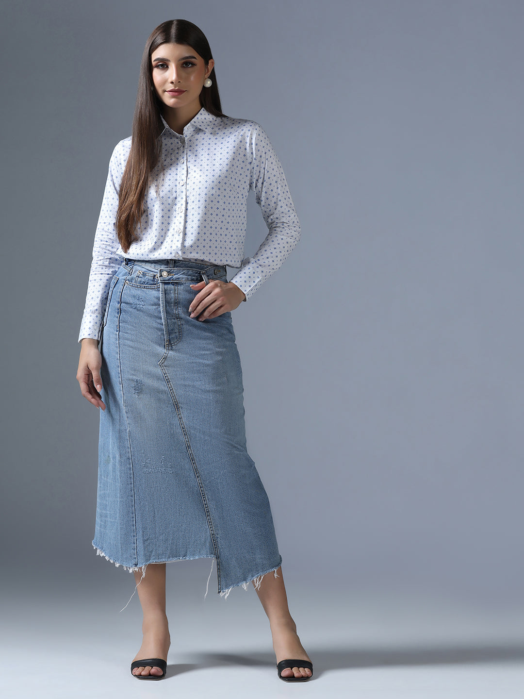 Women White dotted Shirt - Tahvo India