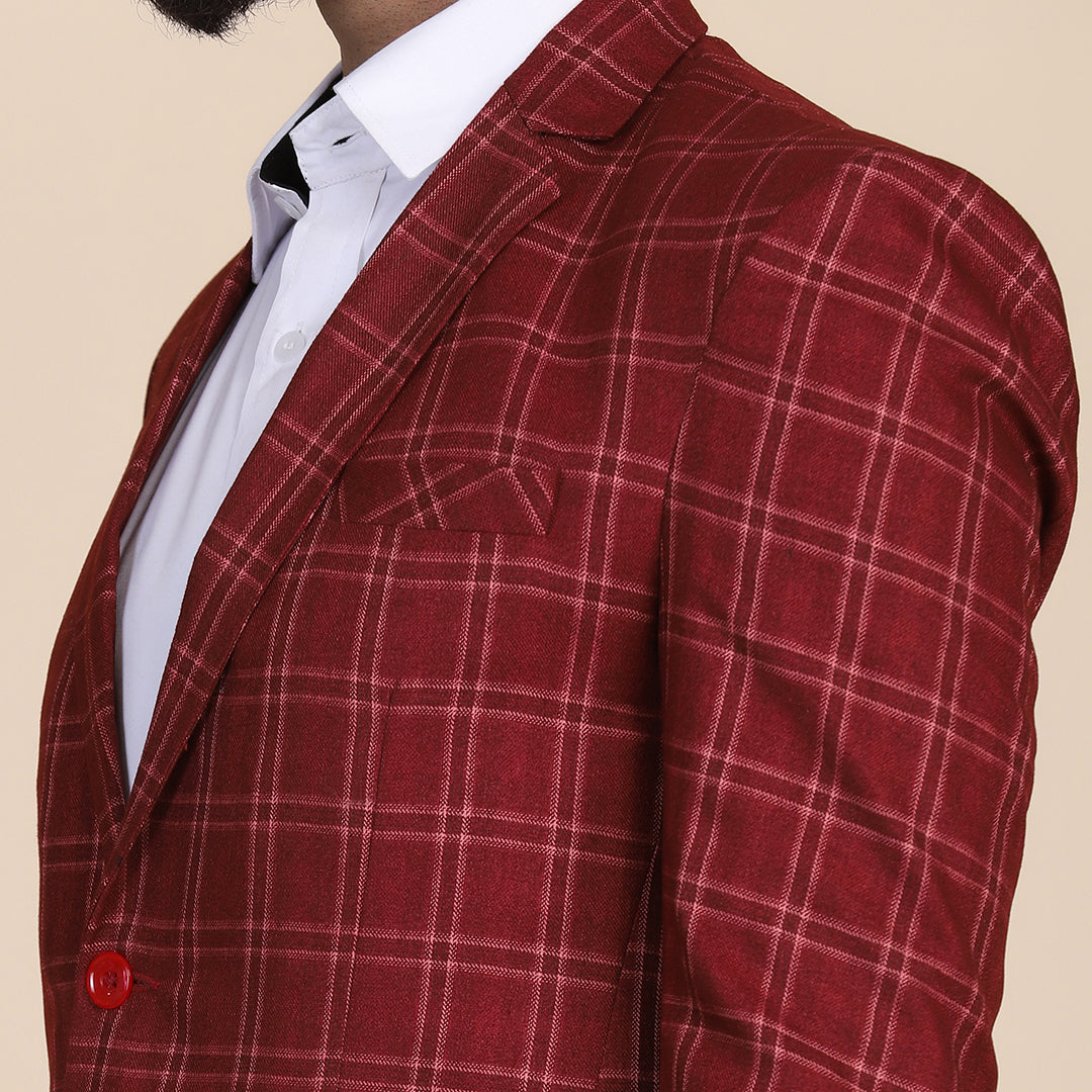 Tweed Check Men Suit