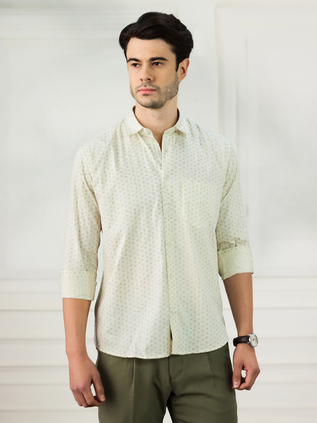 Men Casual Cream Shirt - Tahvo India
