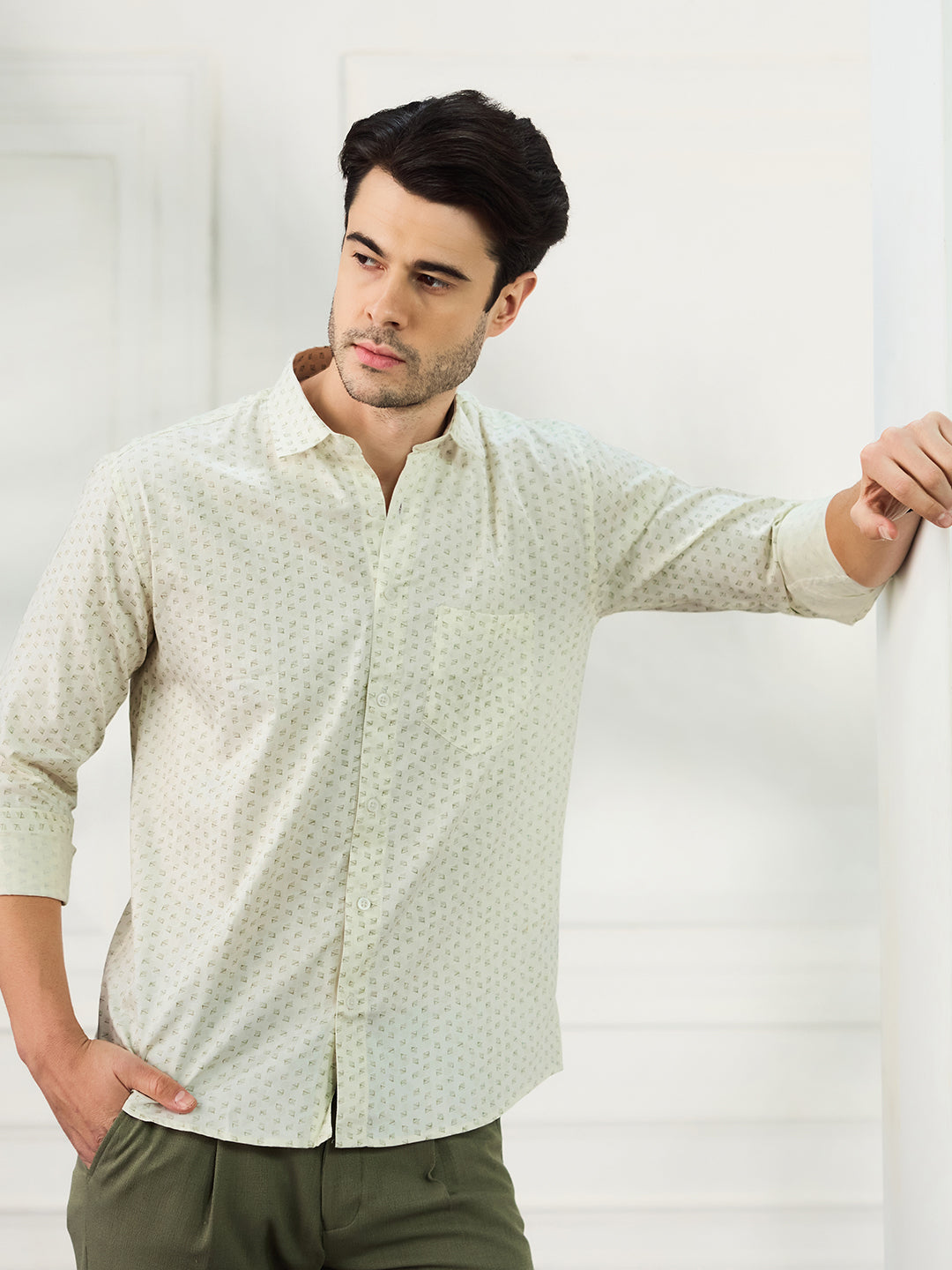Men Casual Cream Shirt - Tahvo India