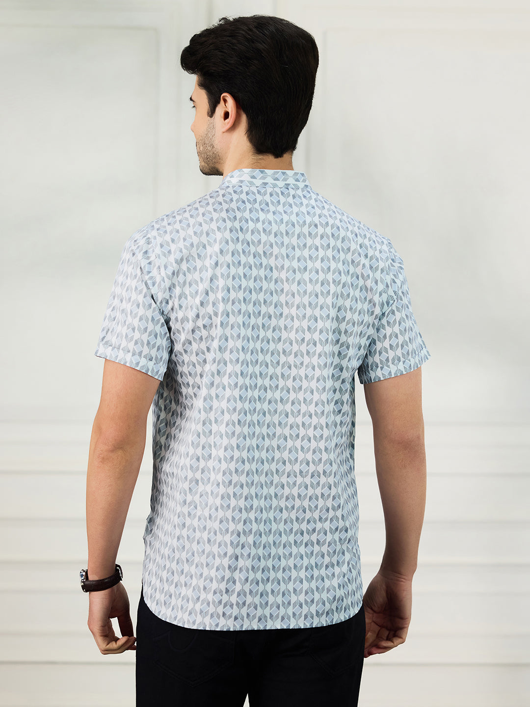 Men White Printed Kurta Shirt - Tahvo India