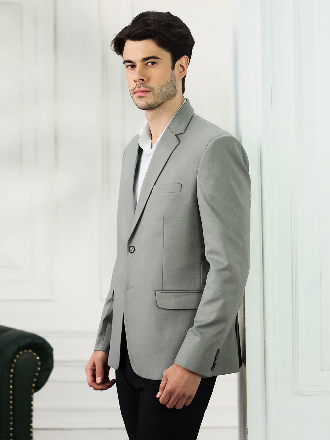 Men Light Pista Notched Lapel Blazer - Tahvo India