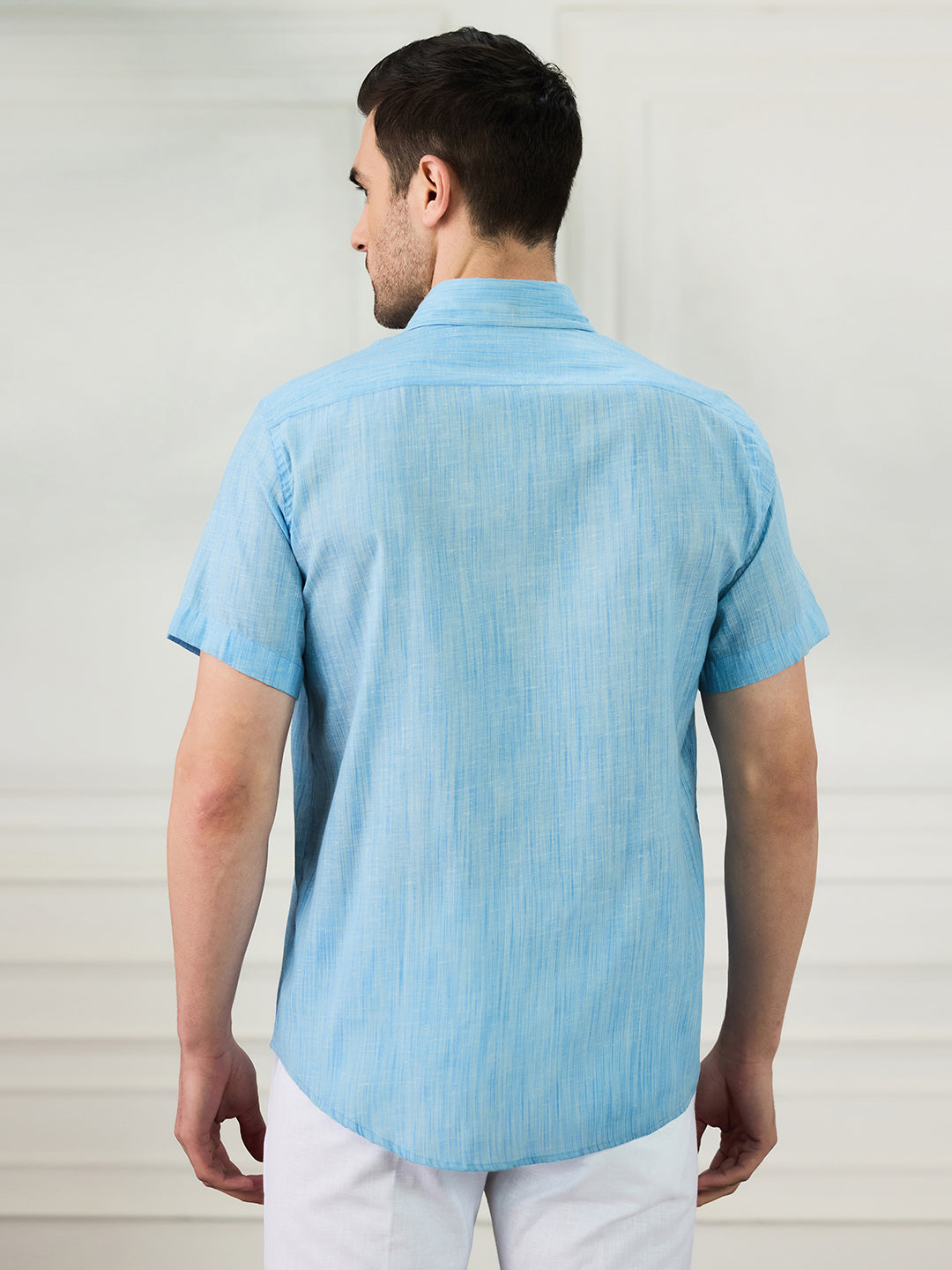 Men Casual Dark Blue Shirt