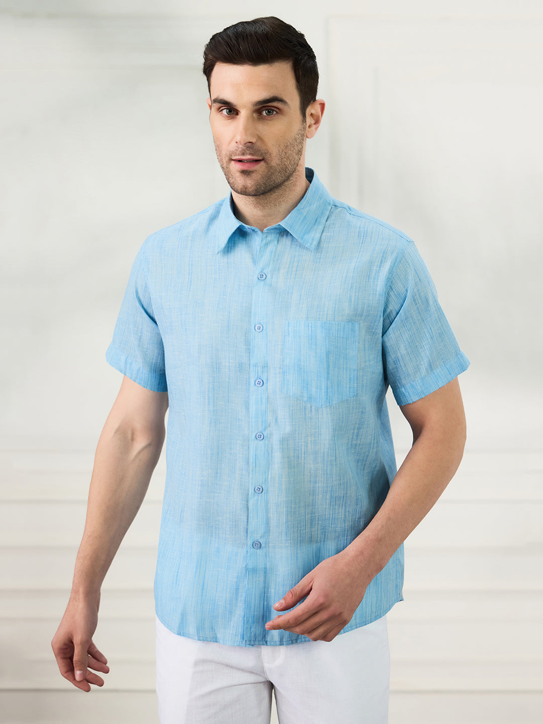 Men Casual Dark Blue Shirt - Tahvo India