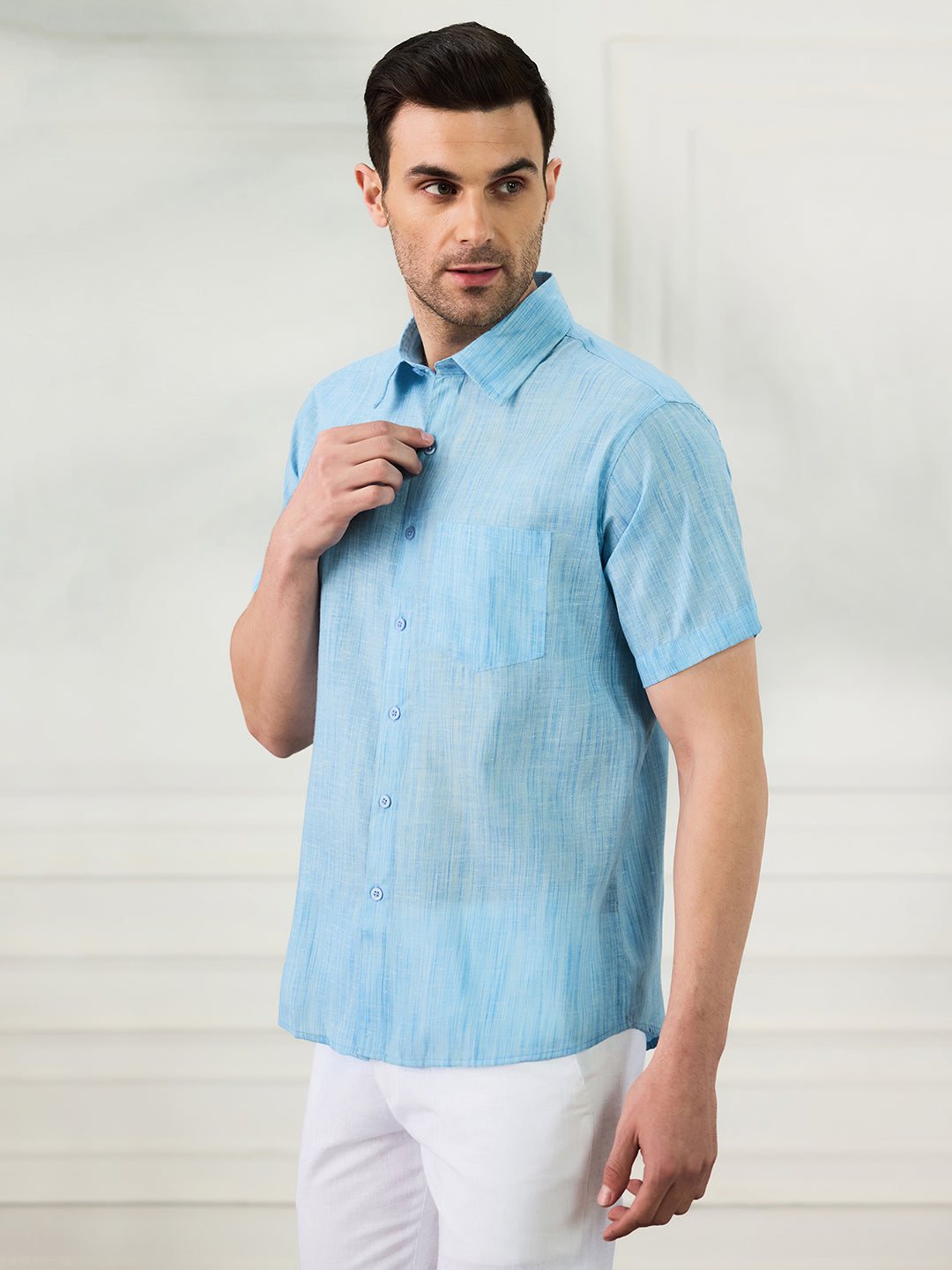 Men Casual Dark Blue Shirt - Tahvo India