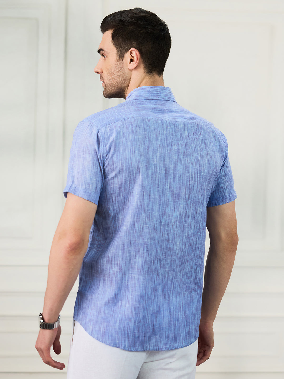 Men Casual Blue Shirt