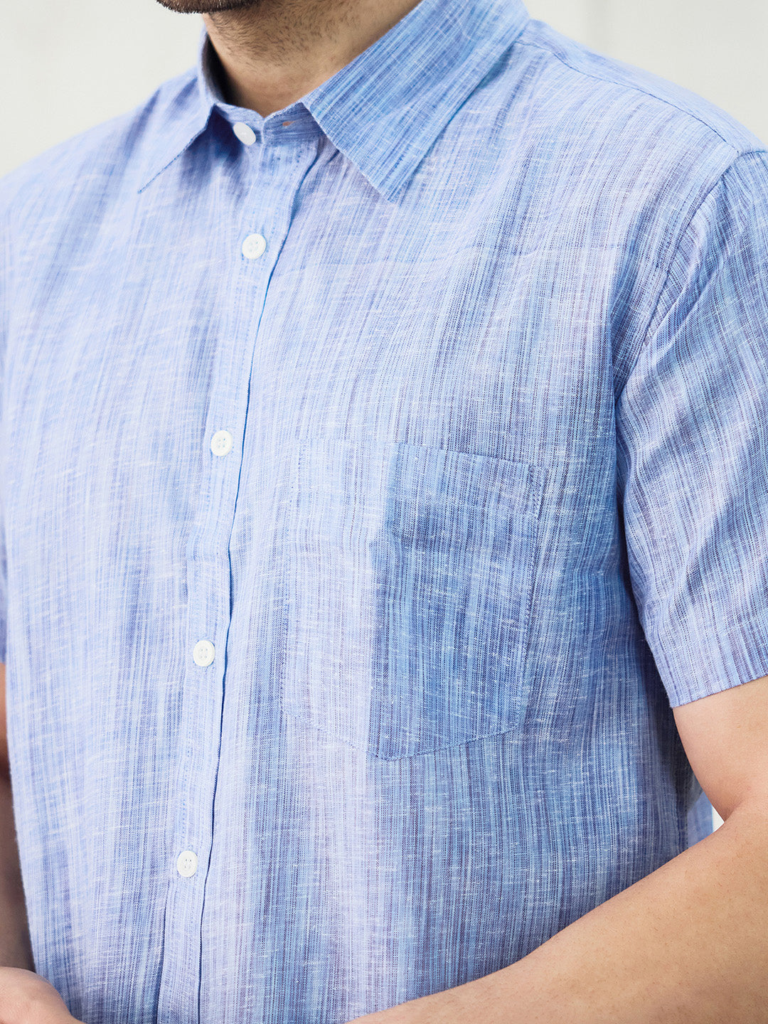 Men Casual Blue Shirt