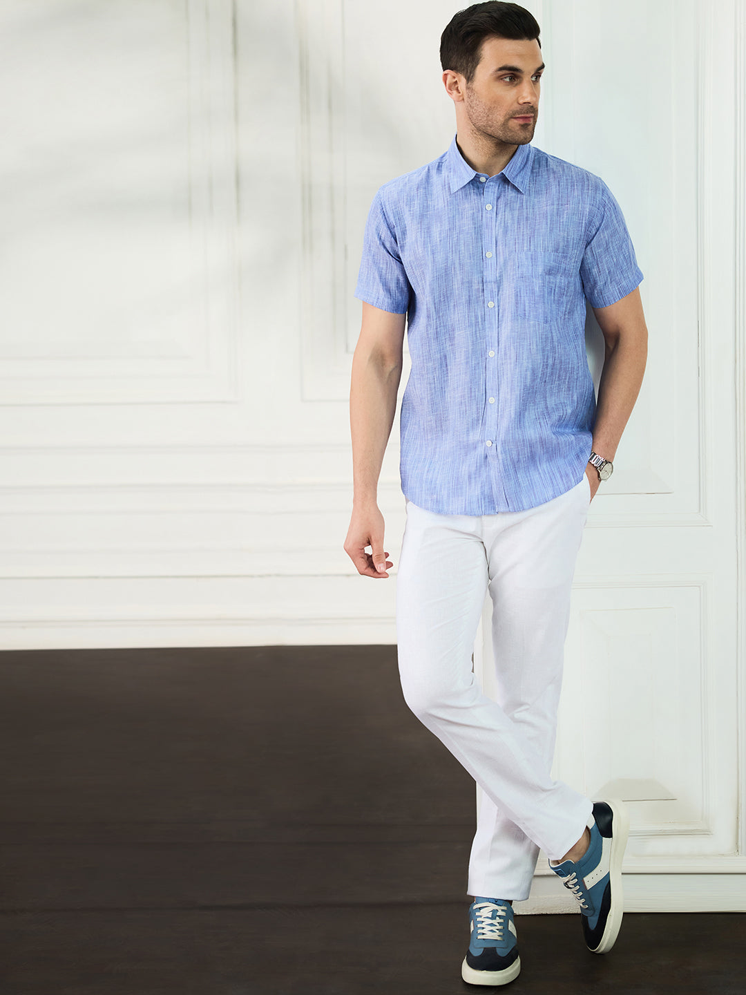 Men Casual Blue Shirt