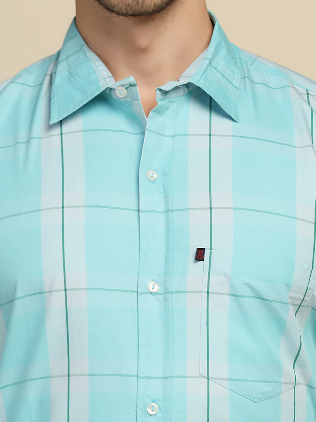 Men Blue Checkered Shirt - Tahvo India