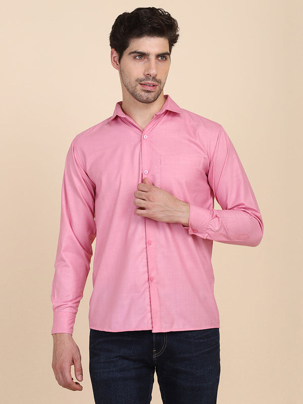 Men Pink Solid Shirt - Tahvo India